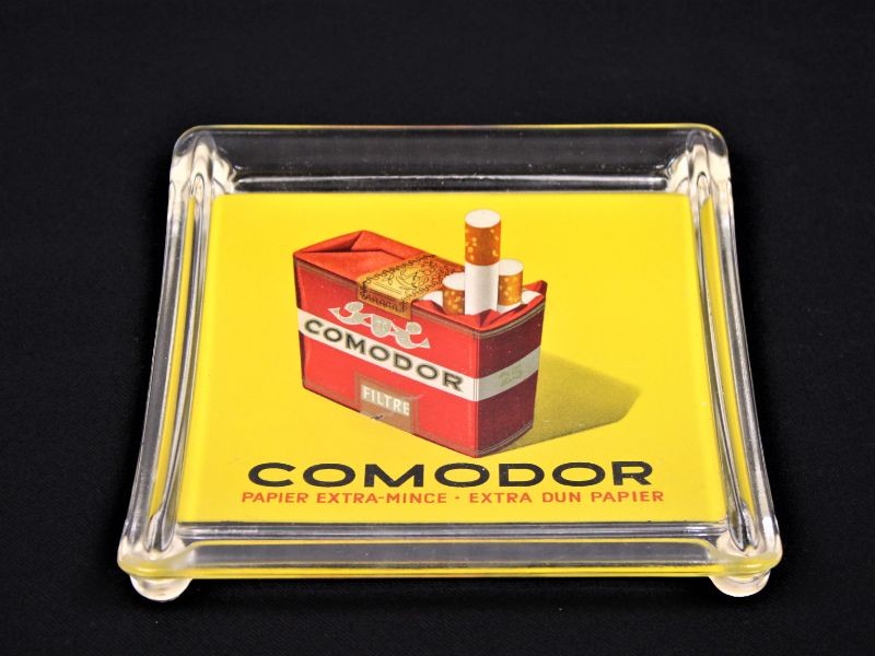 Vintage wisselgeldbakje Comodor, glas - jaren '60